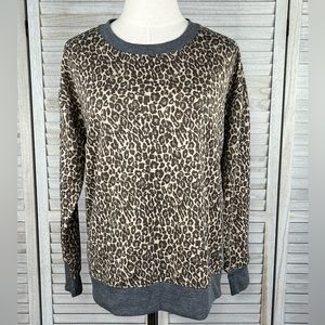SPLENDID Cheetah Print Crewneck Sweatshirt-Small
